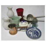 Vases, tea pot, electric lamp, ball jar, pitcher, Vases, tea pot, electric lamp, ball jar, pitcher,