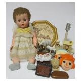 Vintage doll, lamp, master piece porcelain ram