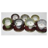 (7) Cup & saucer sets with display stands By (7) Cup & saucer sets with display stands By