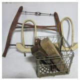 Ox Yoke, buck saw, (4) Vintage hand planes, barn Ox Yoke, buck saw, (4) Vintage hand planes, barn