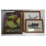 (3) Framed etching prints. (2) By Gene Gray and (3) Framed etching prints. (2) By Gene Gray and
