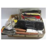 BBQ kit, sand paper, portable radio, paint