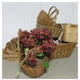 Large group of various size wicker basket. Large group of various size wicker basket.