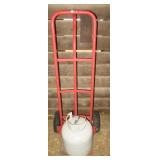 Propane grill tank & two wheel dolly. Propane grill tank & two wheel dolly.