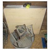 (2) Folding card tables, galvanized wash tub,