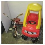 Little Tikes plastic car and a Free Spirit Little Tikes plastic car and a Free Spirit