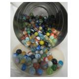 Collection of marbles including shooters, etc.