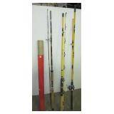 (3) Fishing rods including Heddon 8 Ft. Salty (3) Fishing rods including Heddon 8 Ft. Salty
