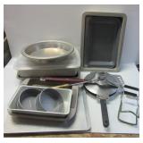 Bakeware including cookie pans, cake pans, pie