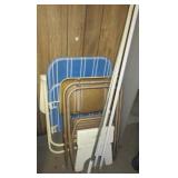 (2) Folding chairs, (3) Rods, etc. (2) Folding chairs, (3) Rods, etc.