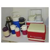 (9) Various coolers and insulated jugs of various (9) Various coolers and insulated jugs of various