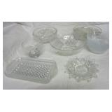 Large group of clear glass including various Large group of clear glass including various