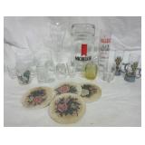 Glassware items including Michelob mug, various