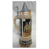 Vintage musical Western Germany lidded stein.