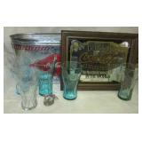 Coca-Cola collectibles including metal basket, Coca-Cola collectibles including metal basket,