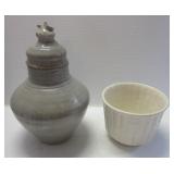 (2) Pottery pieces including McCoy planter and