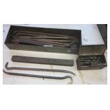 (10) Small Cornwell pry bars, & variety of drill