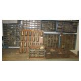 (9) Hardware organizers in various sizes filled (9) Hardware organizers in various sizes filled