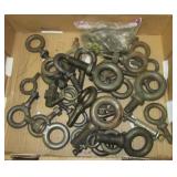 Large amount of various sized eye hooks.