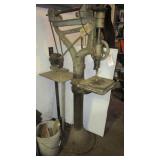 Antique drill press with stand. Antique drill press with stand.
