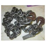 Campbell heavy duty 3/8" chain with hooks.