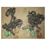 (2) Campbell 7/32 chains with hooks. Measure 7ft (2) Campbell 7/32 chains with hooks. Measure 7ft