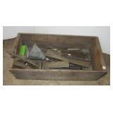 Wood Frigid wood crate including metal funnel,