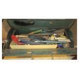 Vintage metal took box filled with hand tools Vintage metal took box filled with hand tools