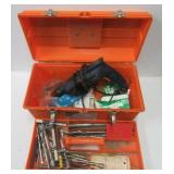 Contico 19" plastic tool box filled with drill Contico 19" plastic tool box filled with drill