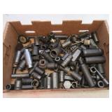 Large group of sockets including deep well. Large group of sockets including deep well.