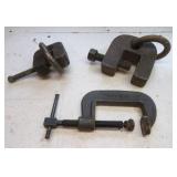 (2) Various size welders clamp & large Wilton