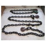 (2) Chains with hooks. Largest is 8ft long. (2) Chains with hooks. Largest is 8ft long.