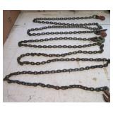 ((2) Chains with hooks. Largest is 10ft Long. ((2) Chains with hooks. Largest is 10ft Long.