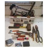 Large group of hand tools including tape Large group of hand tools including tape