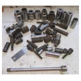 Large group of sockets & extender some deep well. Large group of sockets & extender some deep well.