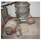 Grinder with Electric motor & Sears sand blaster.