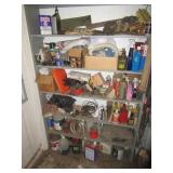 Contents of shelving including various tractor