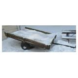 Single Axle flat deck trailer. Measures 8ft x