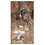 (5) Electric motors, grinder with motor, garage (5) Electric motors, grinder with motor, garage