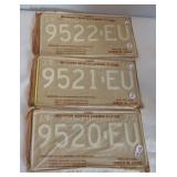 (6) NOS 1970 Michigan license plates in original