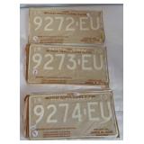 (6) NOS 1970 Michigan license plates in original