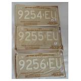 (6) NOS 1970 Michigan license plates in original