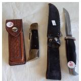 (2) Case XX knives including shark tooth folding