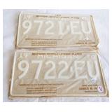 (4) NOS 1970 Michigan license plates in original