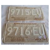 (4) NOS 1970 Michigan license plates in original