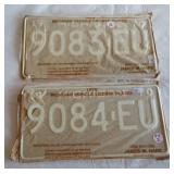 (4) NOS 1970 Michigan license plates in original