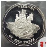 1 Oz. Johnson Matthey .999 Freedom of the Press