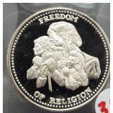 1 Oz. Johnson Matthey .999 Freedom of Religion