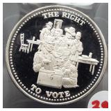 1 Oz. Johnson Matthey .999 The Right To Vote