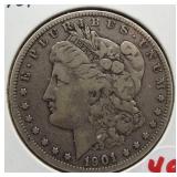 1901-O Morgan silver dollar.